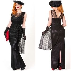 Black Tatyana tempest storm spider lace dress